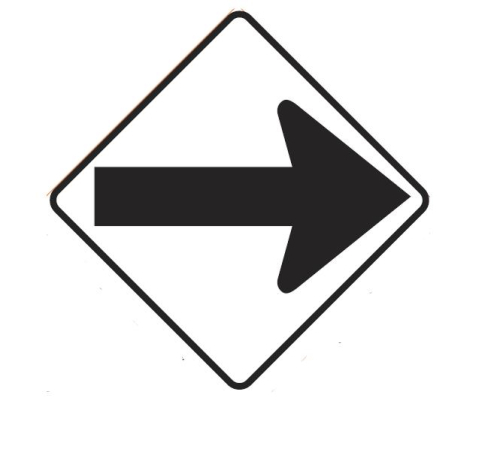 Voss - Voss 5-5/8in.x 5-5/8in. Trail Sign - Black Arrow - 203 AR5 B&W