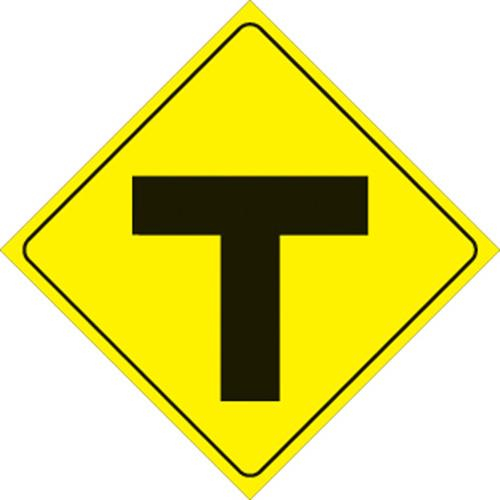 Voss - Voss 12x12in. Reflective Trail Sign -  T- Intersection (Yellow/Black) - 436 T YR
