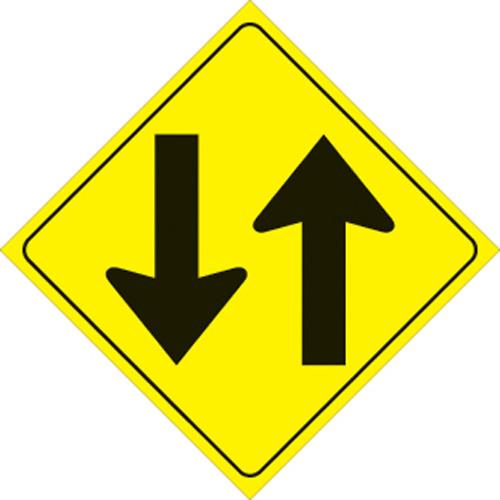 Voss - Voss 12x12in. Reflective Trail Sign - Two Way Arrows (Yellow/Black) - 420 TW YR
