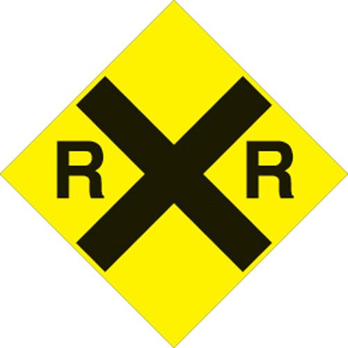 Voss - Voss 12x12in. Reflective Trail Sign - Railroad (Yellow/Black) - 489 RR YR