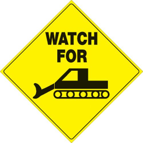 Voss - Voss 12x12in. Reflective Trail Sign - Watch for Groomer (Yellow/Black) - 496 WG YR