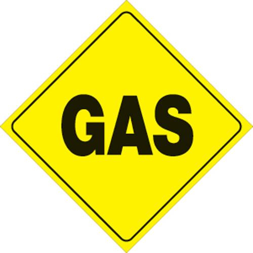 Voss - Voss 12x12in. Trail Sign - Gas (Yellow/Black) - 454 G YR