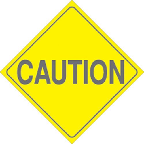 Voss - Voss 7-1/2in.x 7-1/2in. Trail Sign - Caution (Yellow) - 456 CA7 YR