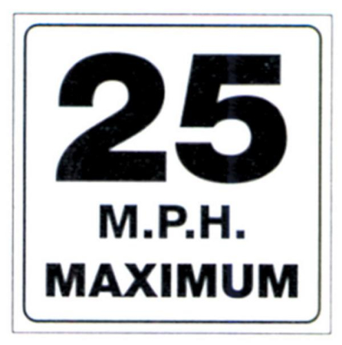 Voss - Voss 12x12in. Reflective Trail Sign - 25 MPH Maximum (White/Black) - 490-MPH