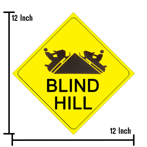 Voss - Voss 12x12in. Trail Sign - Blind Hill (Yellow/Black) - 485 BH YR
