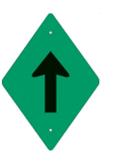 Voss - Voss 5x7in. ATV Trail Sign - Vertical Arrow (Green) - 262 DA VGR