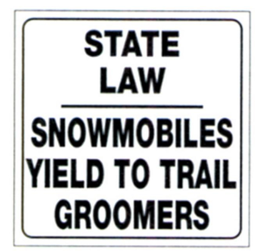 Voss - Voss 12x12in. Reflective Trail Sign - Snowmobiles Yield (Black/White) - 494SLG