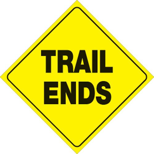 Voss - Voss 12x12in. Reflective Trail Sign - Trail Ends (Yellow/Black) - 465 TE YR