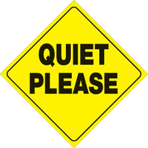Voss - Voss 12x12in. Trail Sign - Quiet Please (Yellow/Black) - 451 QP YR