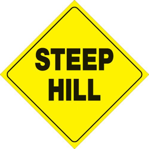Voss - Voss 12x12in. Trail Sign - Steep Hill (Yellow/Black) - 431 SH YR