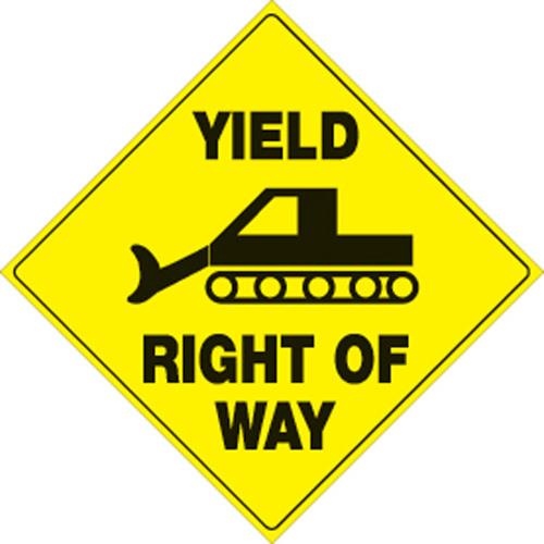 Voss - Voss 12x12in. Reflective Trail Sign - Yield Groomer Right of Way (Yellow/Black) - 500 YRW YR