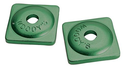 Woodys - Woodys Square Digger Aluminum Support Plates - 7mm - Green (96pk.) - ASW-3730-B