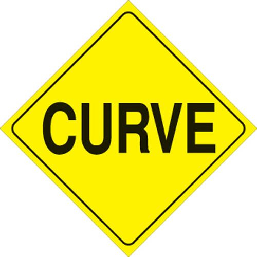 Voss - Voss 12x12in. Reflective Trail Sign - Curve (Yellow/Black) - 423 CU YR