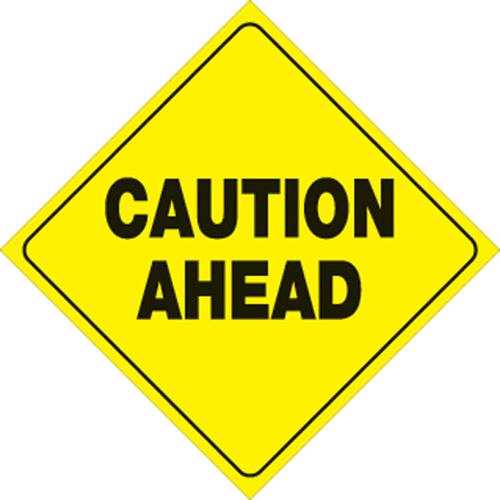 Voss - Voss 12x12in. Reflective Trail Sign - Caution Ahead (Yellow/Black) - 410 CA YR