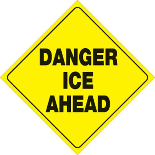 Voss - Voss 12x12in. Reflective Trail Sign - Danger Ice Ahead (Yellow/Black) - 429 DIA YR