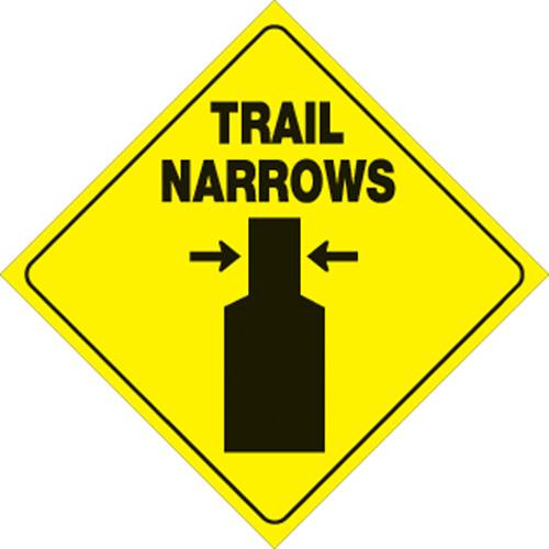 Voss - Voss 12x12in. Reflective Trail Sign - Trail Narrows (Yellow/Black) - 419 TN YR