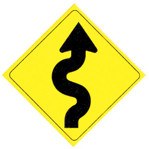 Voss - Voss 12x12in. Reflective Trail Sign - Curvy Arrow (Yellow/Black) - 501WTA