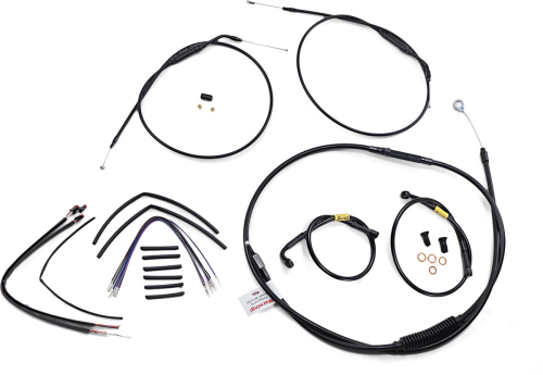 Burly Brand - Burly Brand Extended Cable/Brake Line Kit for 14in. Gorilla Handeblars - Black - B30-1215