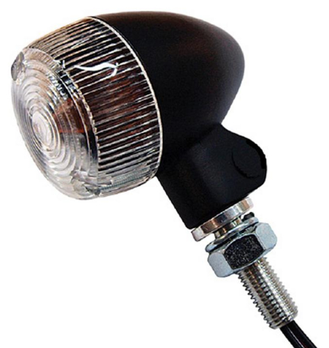 K&S Technologies - K&S Technologies Black Satin Aluminum Marker Lights - Round #1 - Clear Lens - 25-8324BK