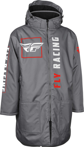 Fly Racing - Fly Racing Pit Coat - 470-4052 - Gray/Red - OSFM