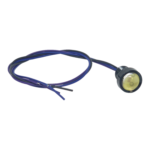 Letric Lighting Co. - Letric Lighting Co. Royal Flush 9/16in. OD. G2 LED - Black with Red/Amber LED (3 Wire) - LLC-RFBS-RA