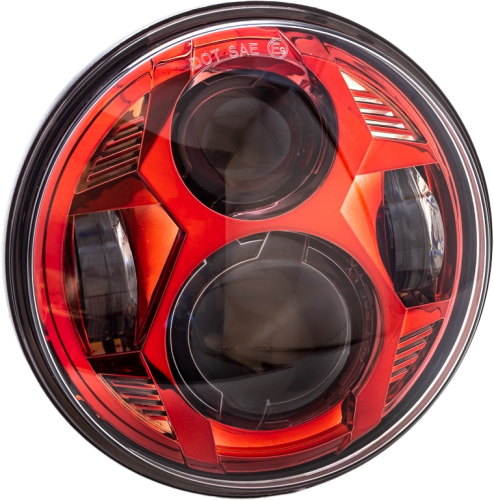 Letric Lighting Co. - Letric Lighting Co. 5.75in. LED Headlight - Color Collection Wide-Array LED - Red - LLC-CC-5R