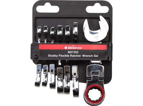 Bikeservice - Bikeservice Stubby Flex Head Ratchet Combination Wrench Set - BS7352