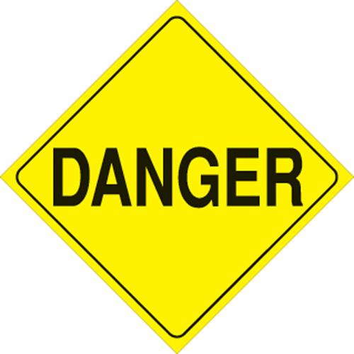 Voss - Voss 12x12in. Reflective Trail Sign - Danger (Yellow/Black) - 401 DAN YR
