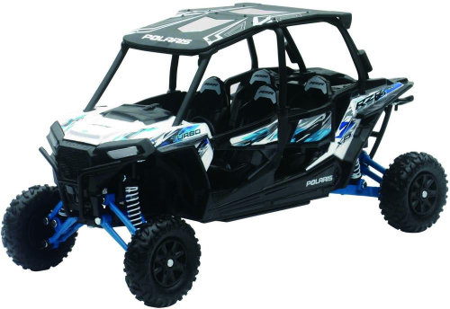 New Ray Toys - New Ray Toys 1:18 Scale ATV - Polaris RZR 4 Turbo XP Matte White Lightning - 57843B