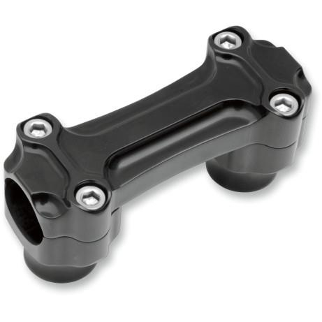 Todds Cycle - Todds Cycle Bone Bar Clamps with 1in. Riser for 1 1/4in. Handlebars - Black - 0602-0913
