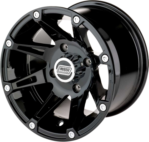 Moose Utility - Moose Utility Type 387X Front/Rear Wheel - 12x7 - 4+3 Offset - 4/4 - Machined - Black - 0230-0755