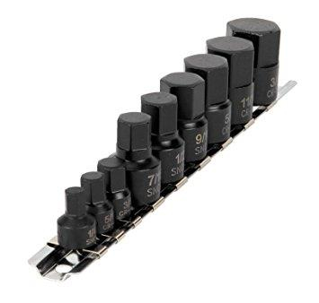 Performance Tools - Performance Tools 9 Piece Impact SAE Hex Bit Socket Set - W38963