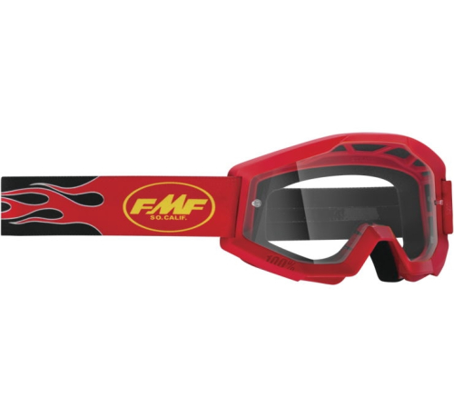 FMF Racing - FMF Racing PowerCore Flame Goggles - F-50050-00008 - Red / Clear Lens - OSFM
