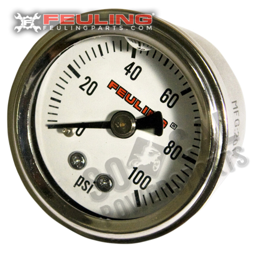 Feuling - Feuling Oil Pressure Gauge - Back Port - White Face - 9042