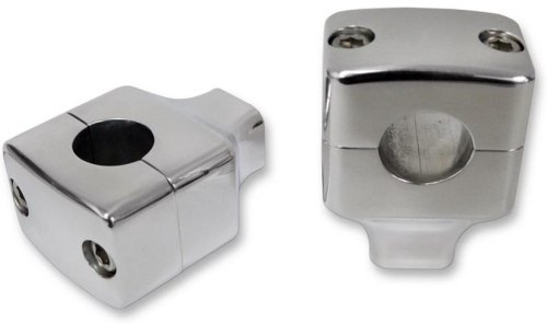 LA Choppers - LA Choppers Square Column Risers for 1in. Handlebars - 1.5in Tall - Chrome - LA-7407-01