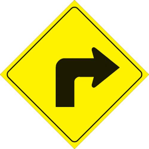 Voss - Voss 12x12in. Reflective Trail Sign - Right Turn Arrow (Yellow/Black) - 469 RT YR