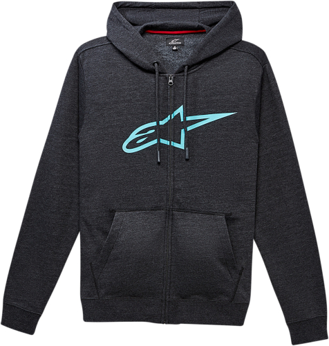 Alpinestars - Alpinestars Ageless II Fleece Zip-Front Hoody - 10385305219762X - Charcoal/Turquoise - 2XL