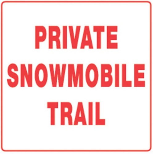 Voss - Voss 12x12in. Reflective Trail Sign - Private Snowmobile Trail (White/Red) - 491 PST WR