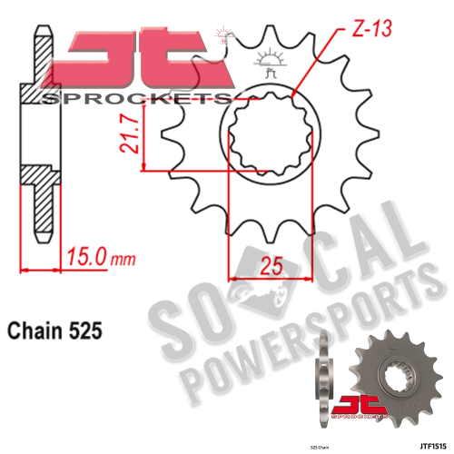 JT Sprockets - JT Sprockets Steel Front Sprocket - 14T - JTF1515.14