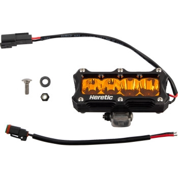 Heretic Studio - Heretic Studio 4in. 6-Series Combination Spot/Flood Light - Black with Amber Lens - 50415