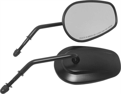 HardDrive - HardDrive OEM Style Tapered Mirrors with Short Stem - Black - 18-501BK