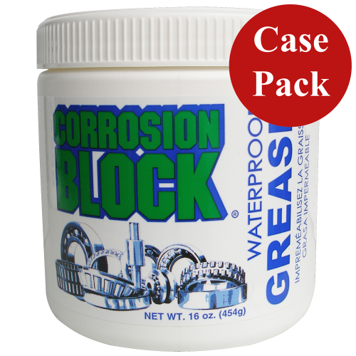 Corrosion Block - Corrosion Block High Performance Waterproof Grease - 16oz Tub - Non-Hazmat, Non-Flammable &amp; Non-Toxic *Case of 6*