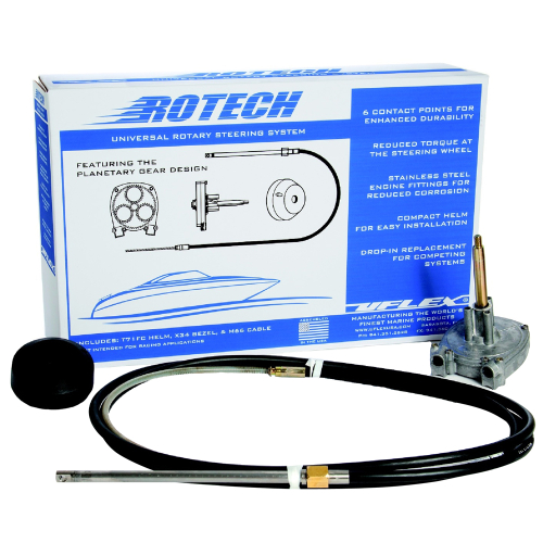 Uflex USA - UFlex Rotech 10' Rotary Steering Package - Cable, Bezel, Helm