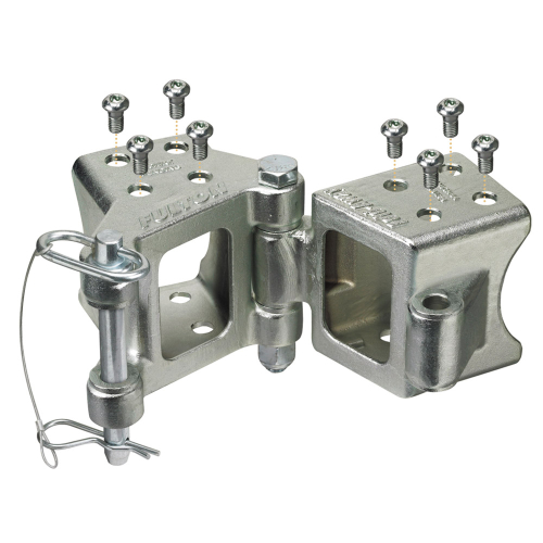 Fulton - Fulton Fold-Away Bolt-On Hinge Kit 3" x 3" Trailer Beam, Rating 5,000 lbs., 48" Pivot, Z-Max 600 Zinc Finish