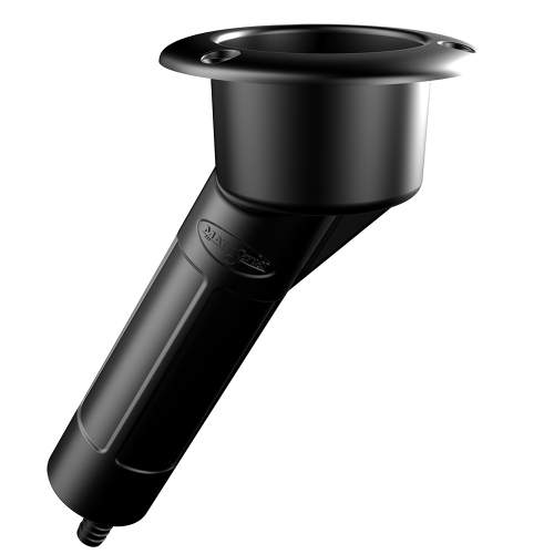 Mate Series - Mate Series Plastic 30&deg; Rod &amp; Cup Holder - Drain - Round Top - Black