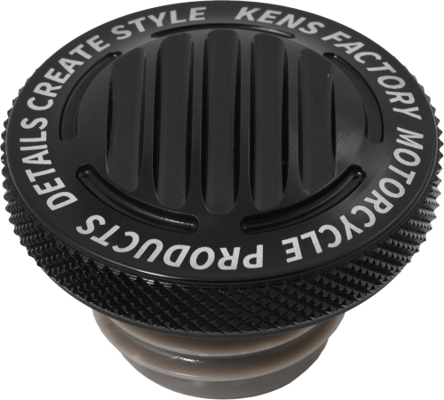 Kens Factory - Kens Factory Next Level Gas Cap Finned Black Rachet Screw Rh - KFC-10