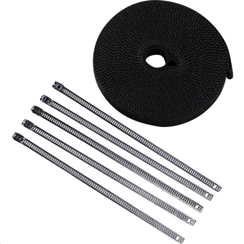 Cycle Performance - Cycle Performance Exhaust Pipe Wrap with Tie Wraps - 2in. x 25ft. - Black Metallic - CPP/9244