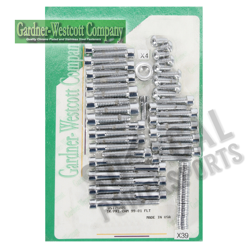 Gardner-Westcott - Gardner-Westcott Cam and Primary Cover Hardware Set - Polished - Chrome - P-10-17-01