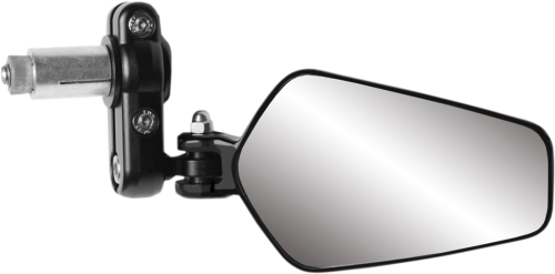 Parts Unlimited - Parts Unlimited Bar End Mirror - Oval - Black - 0640-1478