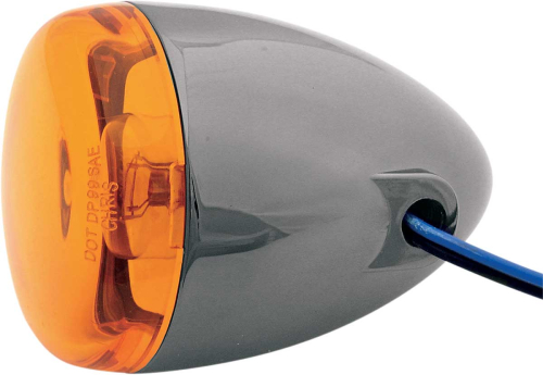 Chris Products - Chris Products Rear Custom Signal Light Assembly - Black nickel/Amber - Dual filament - Hollow stem mount - 8501A-BN